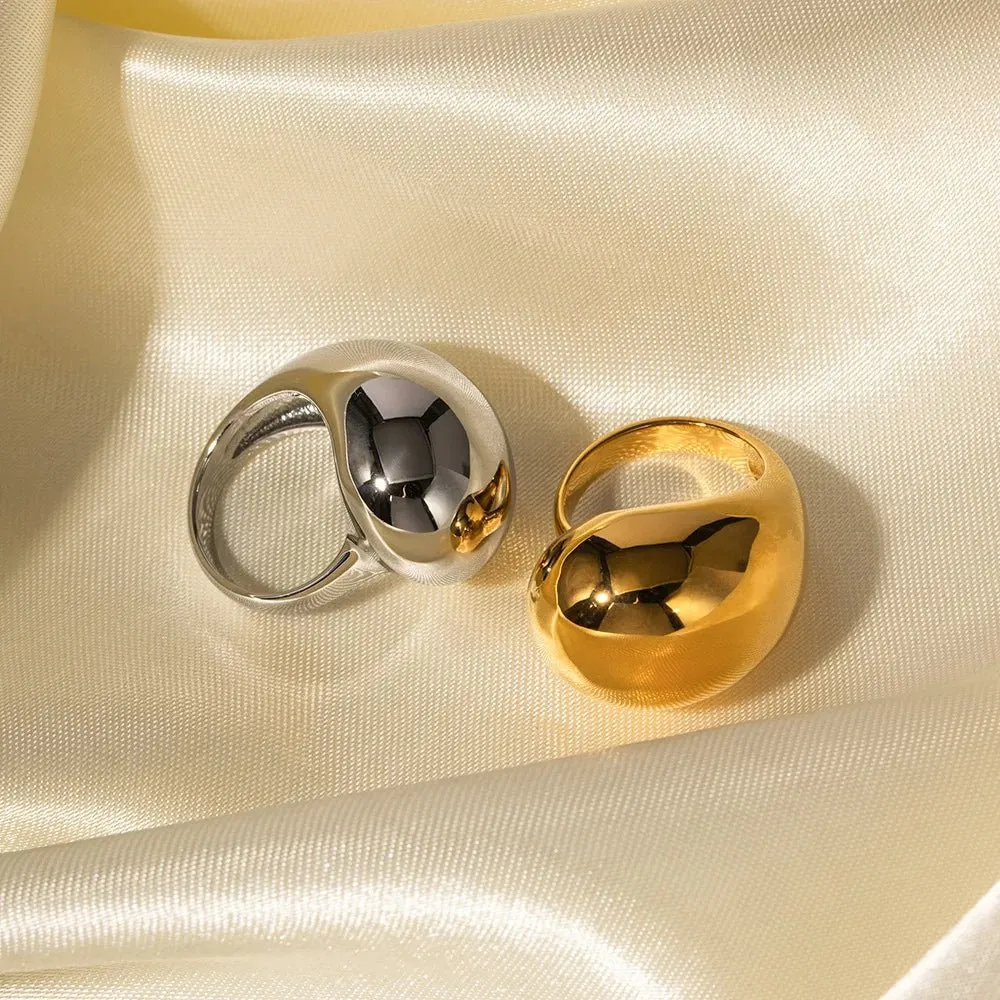 Vintage Hammer Wide Face Women's Ring
