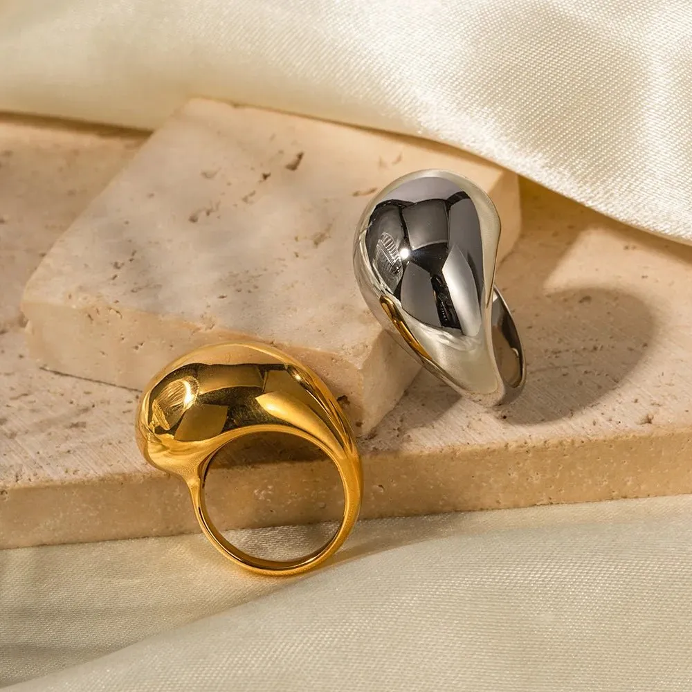 Vintage Hammer Wide Face Women's Ring