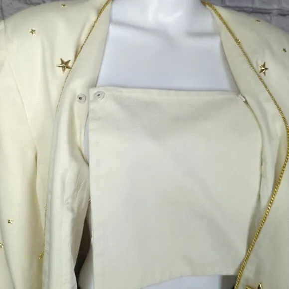 Vintage Magali Collection Gold Star Jacket/Skirt Set, Women's 10