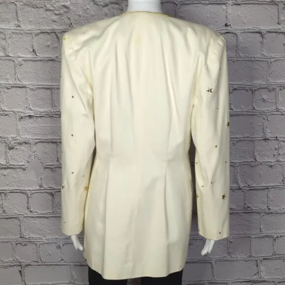 Vintage Magali Collection Gold Star Jacket/Skirt Set, Women's 10