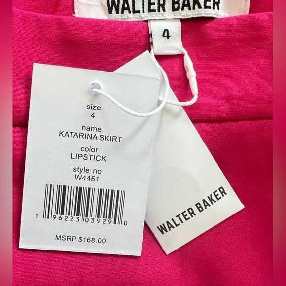 Walter Baker Lipstick Katarina Skirt Women's size 4 NWT - BARBIE style
