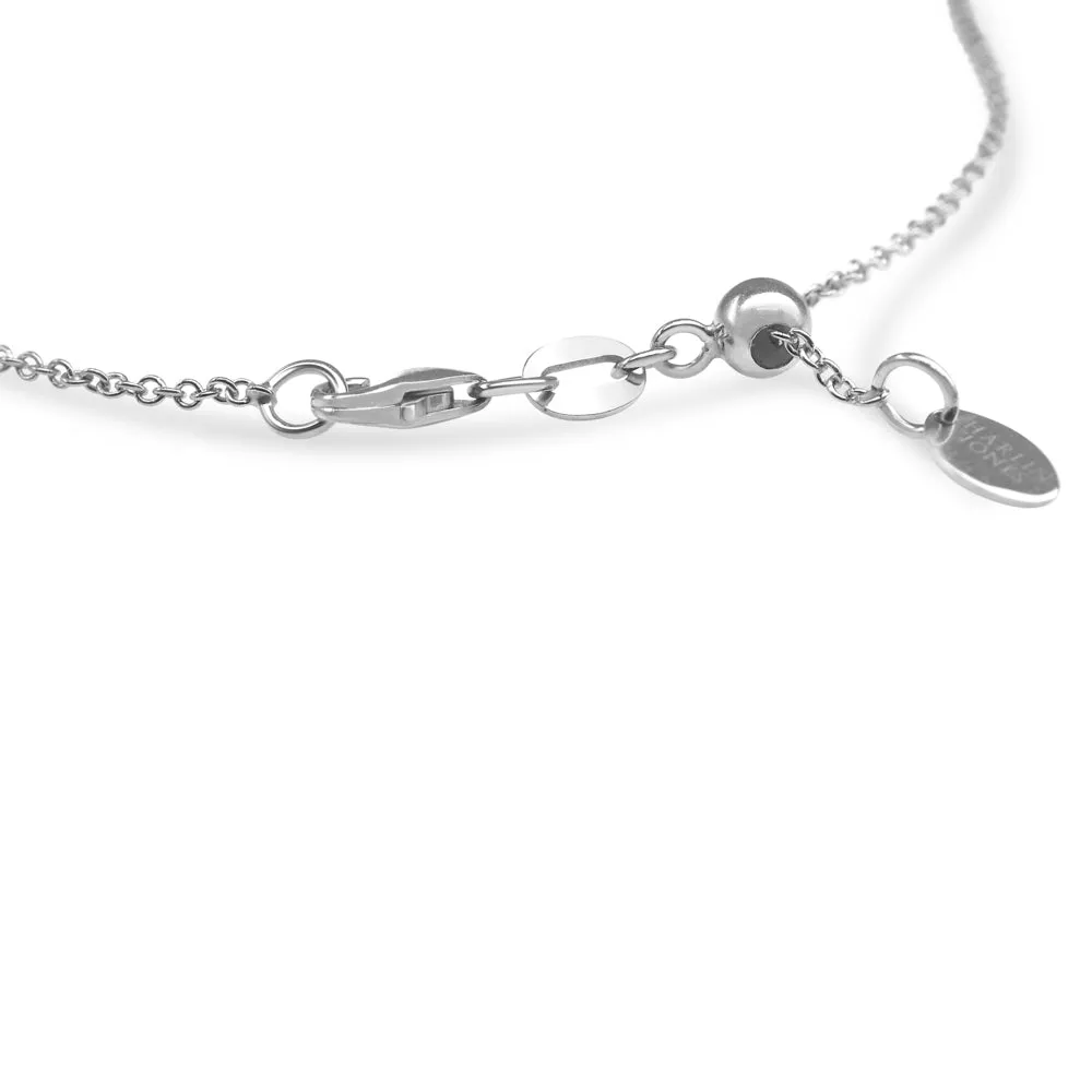 White Gold Green Tourmaline And Diamond Necklace - Spike