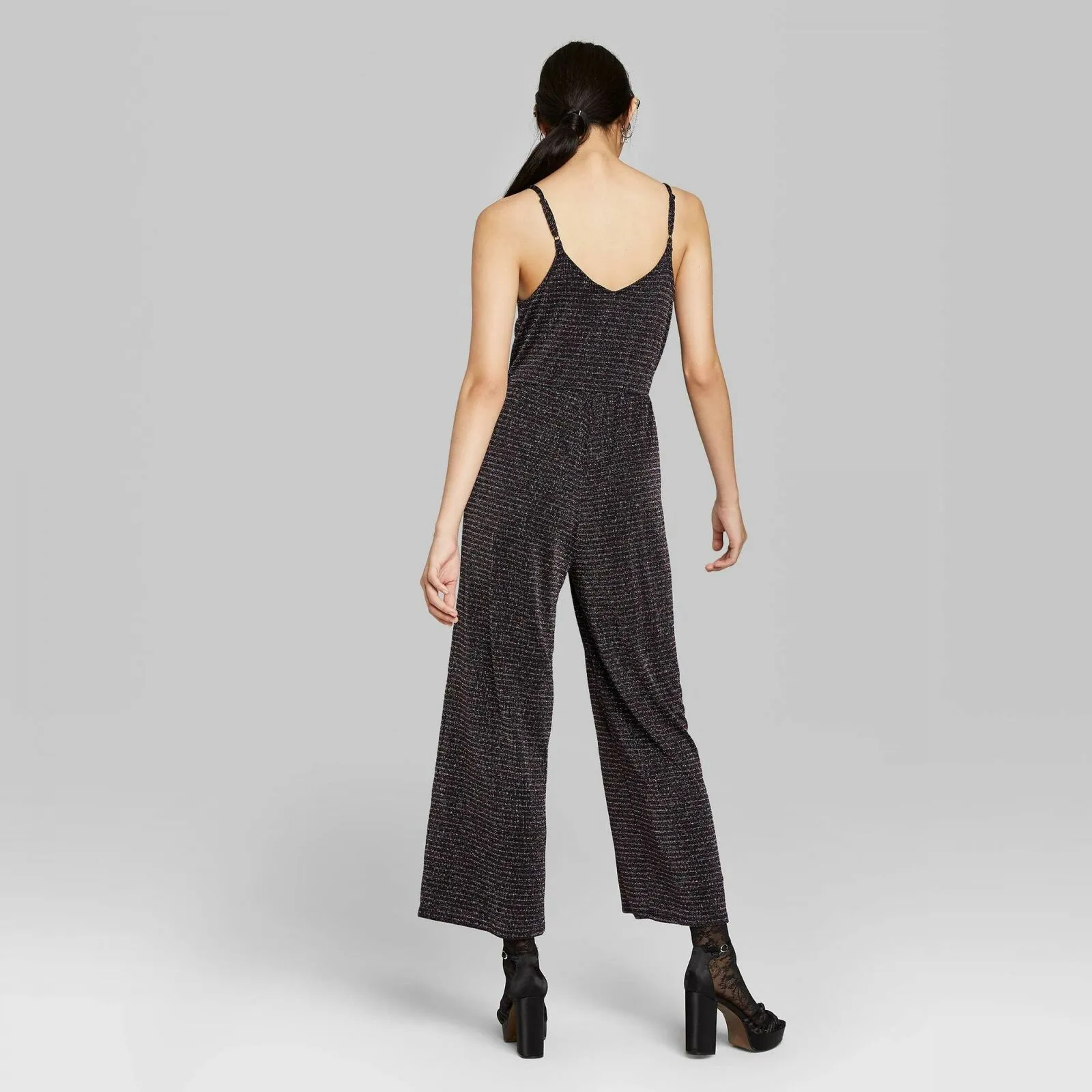 Wild Fable Women's Sleeveless V-Neck Sparkle Wrap Jumpsuit