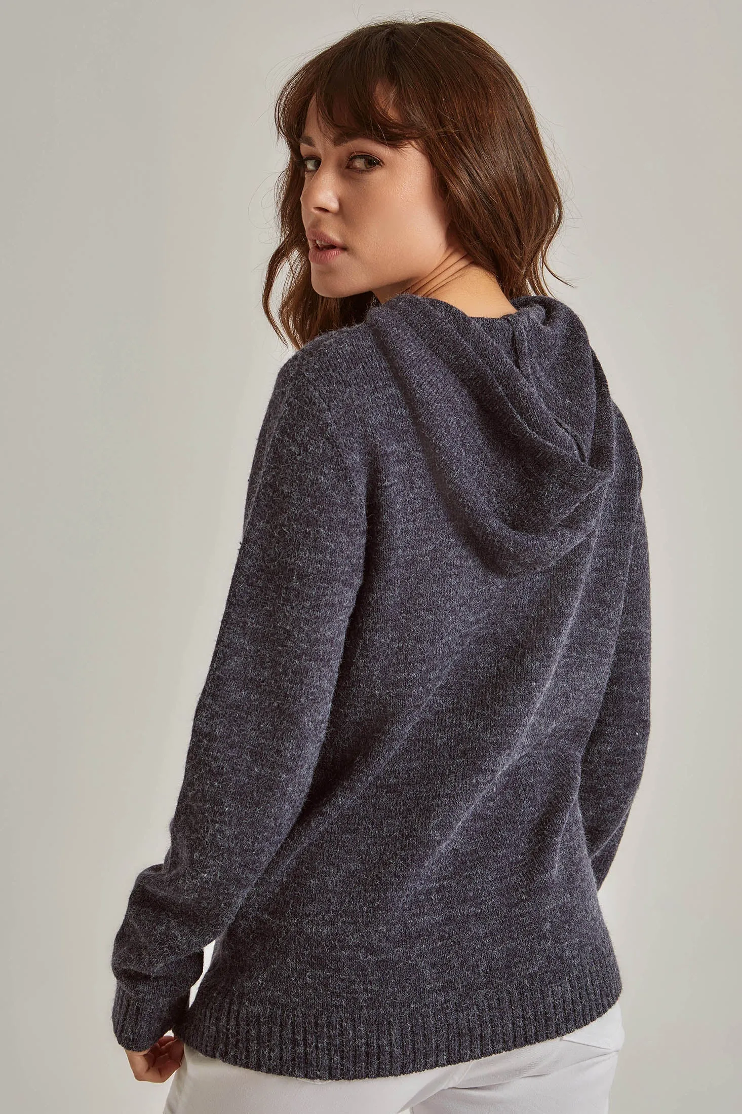 Women Pullover Long Sleeve Pullover With Hood Blue