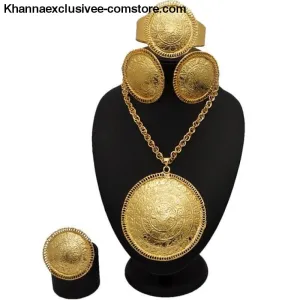 Women's 18K gold Plated jewelry sets bridal set African big jewelry gold plated jewelry set