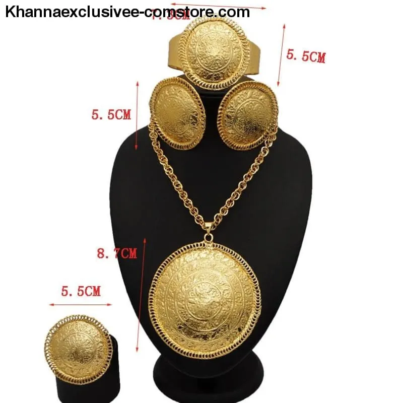 Women's 18K gold Plated jewelry sets bridal set African big jewelry gold plated jewelry set