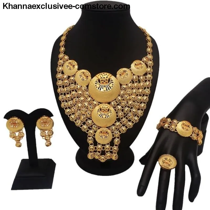 Women's 18K gold Plated jewelry sets bridal set African big jewelry gold plated jewelry set
