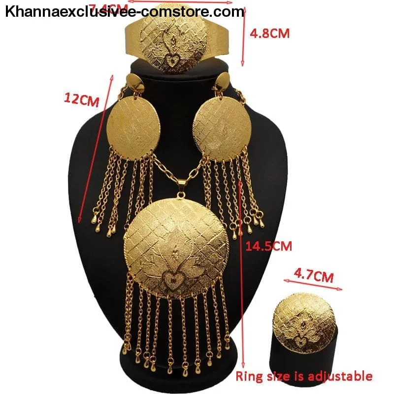 Women's 18K gold Plated jewelry sets bridal set African big jewelry gold plated jewelry set