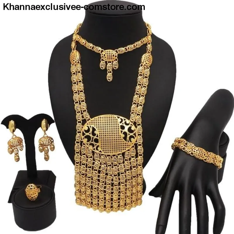 Women's 18K gold Plated jewelry sets bridal set African big jewelry gold plated jewelry set
