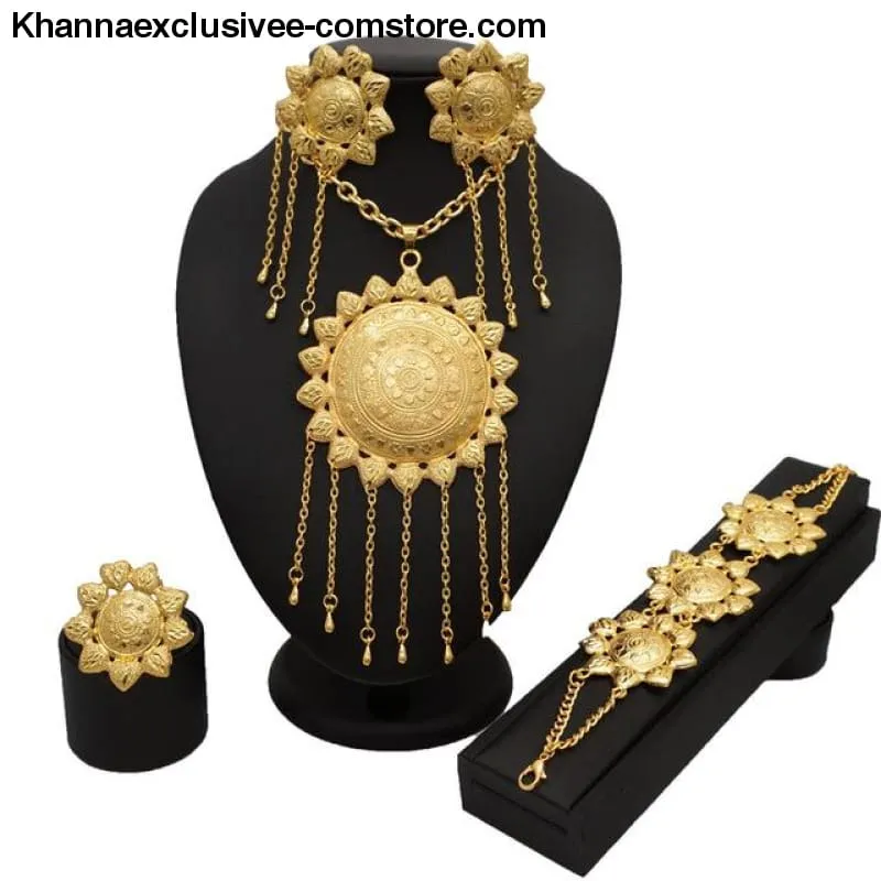Women's 18K gold Plated jewelry sets bridal set African big jewelry gold plated jewelry set