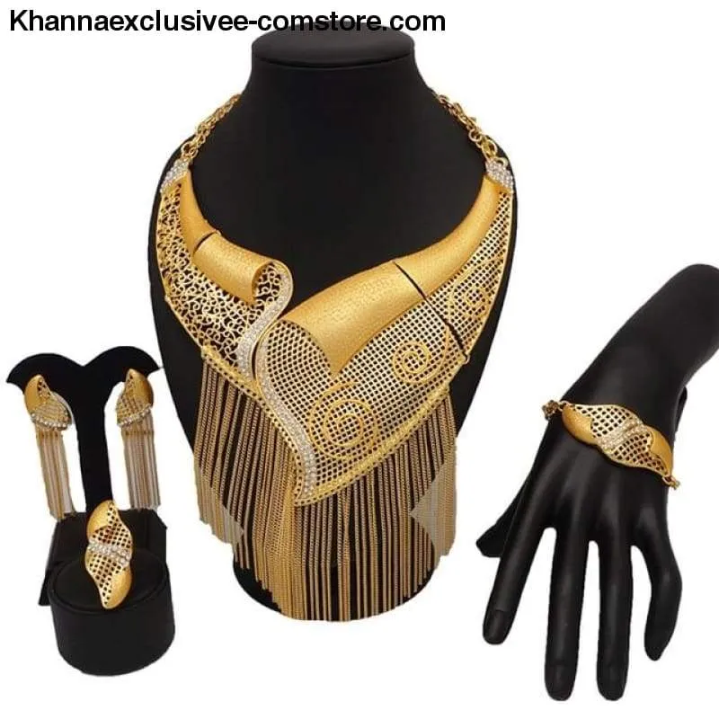 Women's 18K gold Plated jewelry sets bridal set African big jewelry gold plated jewelry set