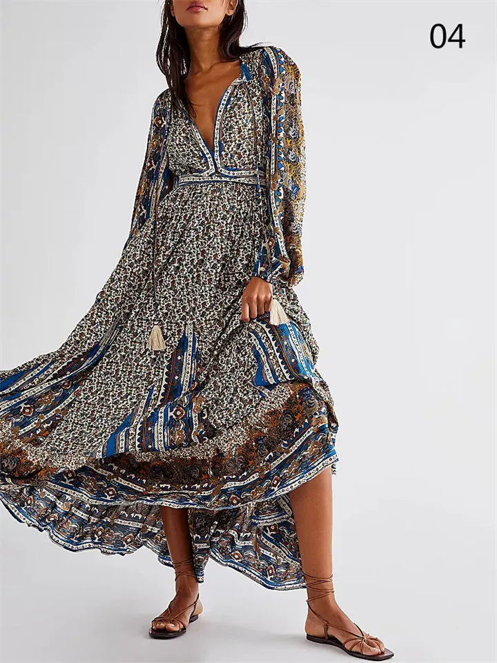Women's Beach Holiday Boho Style Printed Dress