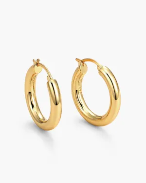 Women's Bold Medium Hoop Earrings - Gold