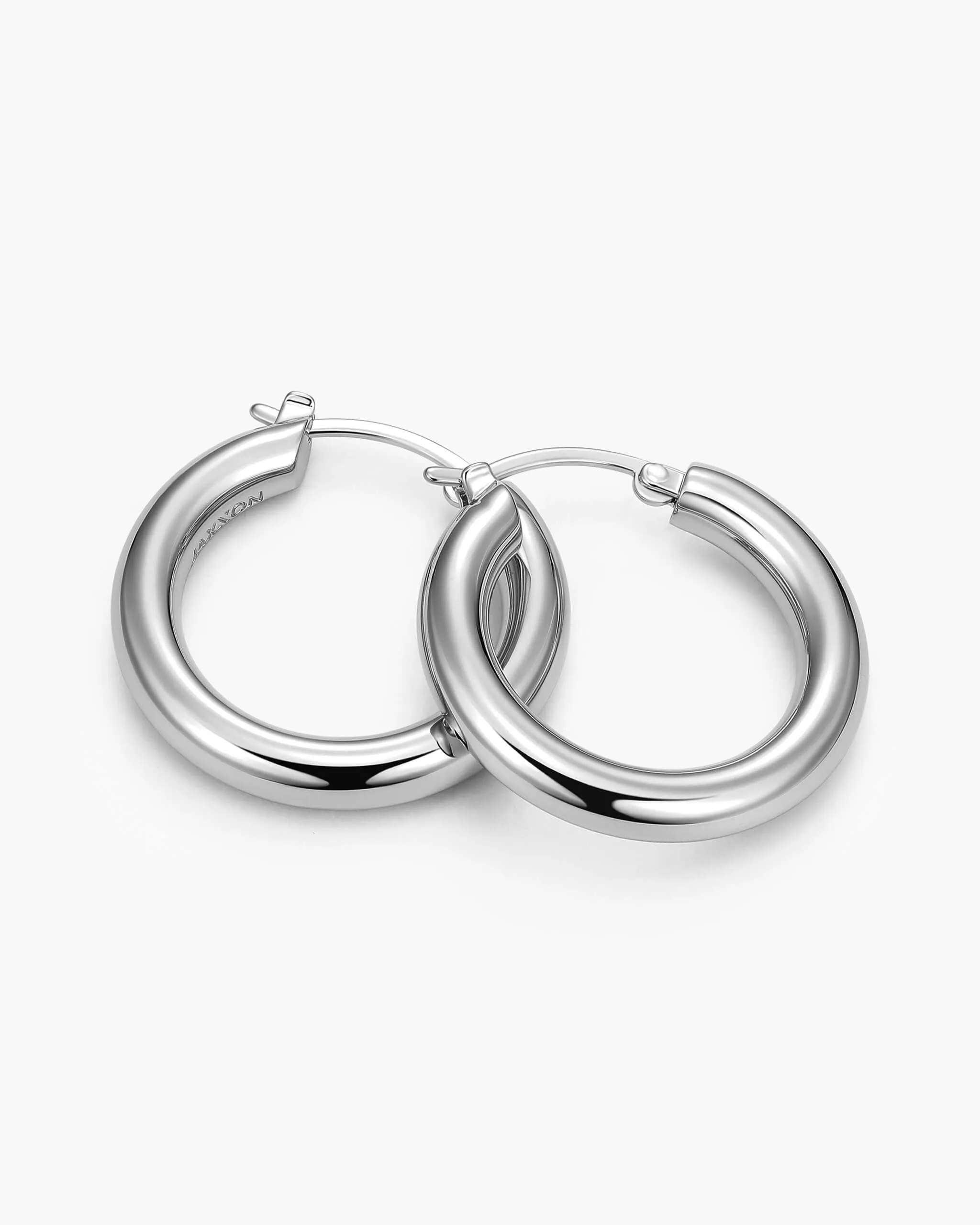 Women's Bold Medium Hoop Earrings - Silver