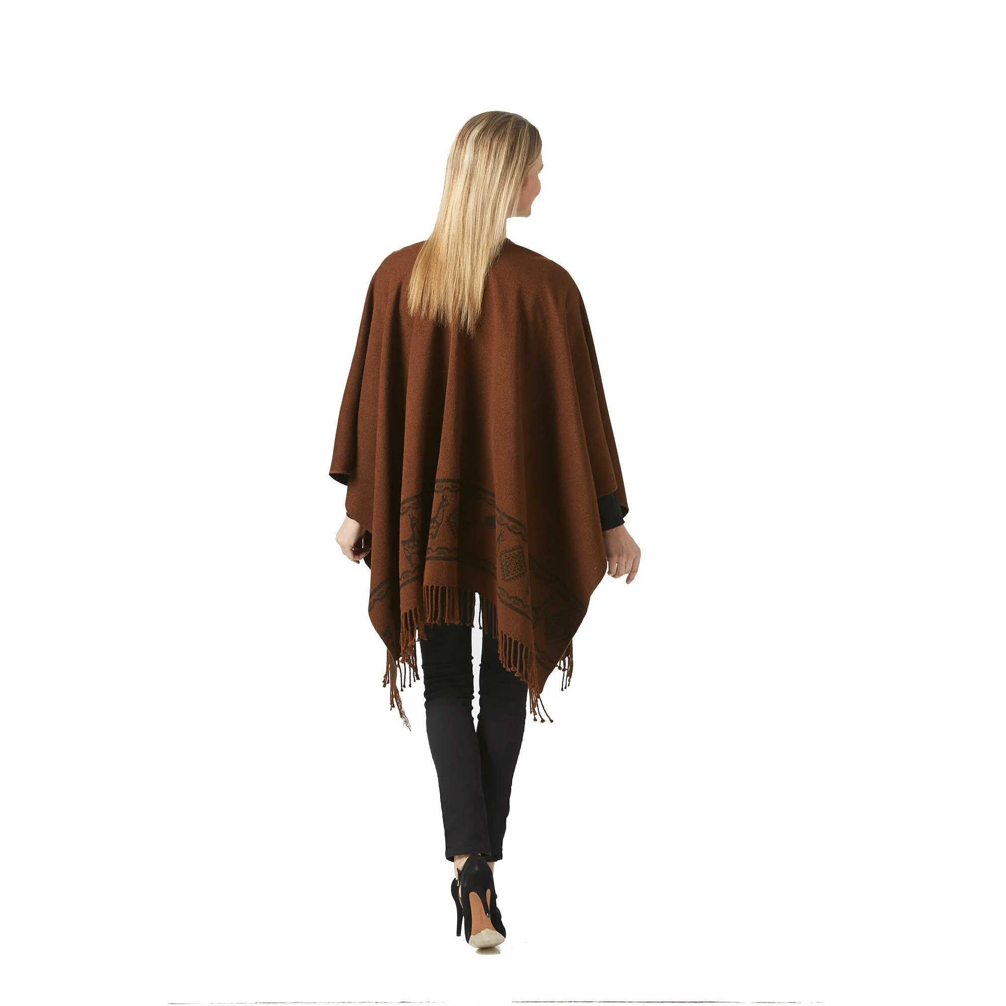 Women's Brown Shawl Ecuadorian Artisan-Made