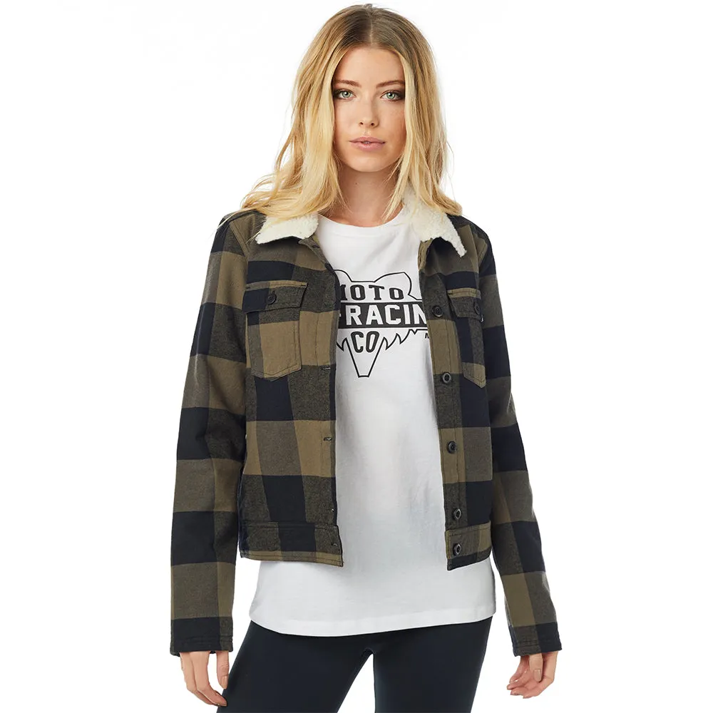 WOMENS BURNETT LINED FLANNEL SHIRT [BARK]