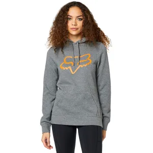 Womens Centered Pullover Hoody - Grey/Orange