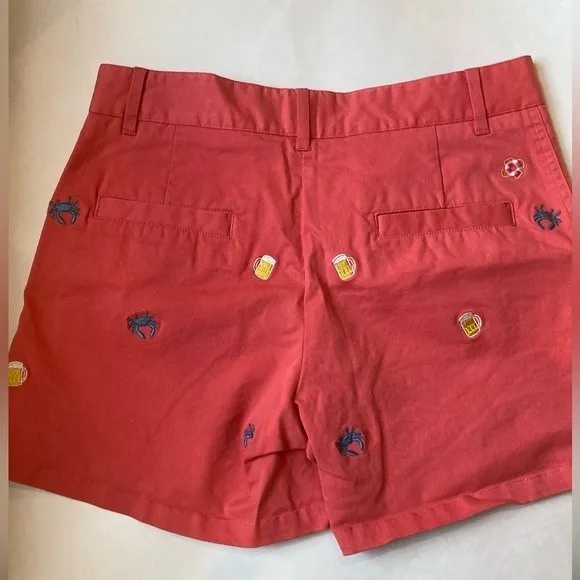 WOMEN'S CRAB &amp; BEER SAILING SHORT - m RED CHESAPEAKE BAY OUTFITTERS size 8.