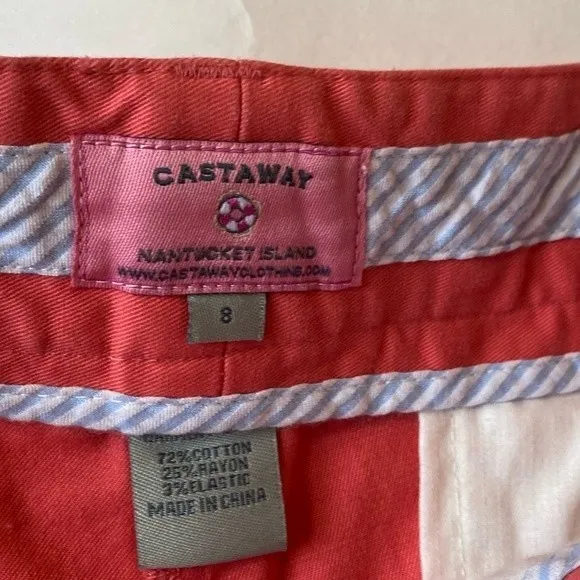 WOMEN'S CRAB &amp; BEER SAILING SHORT - m RED CHESAPEAKE BAY OUTFITTERS size 8.