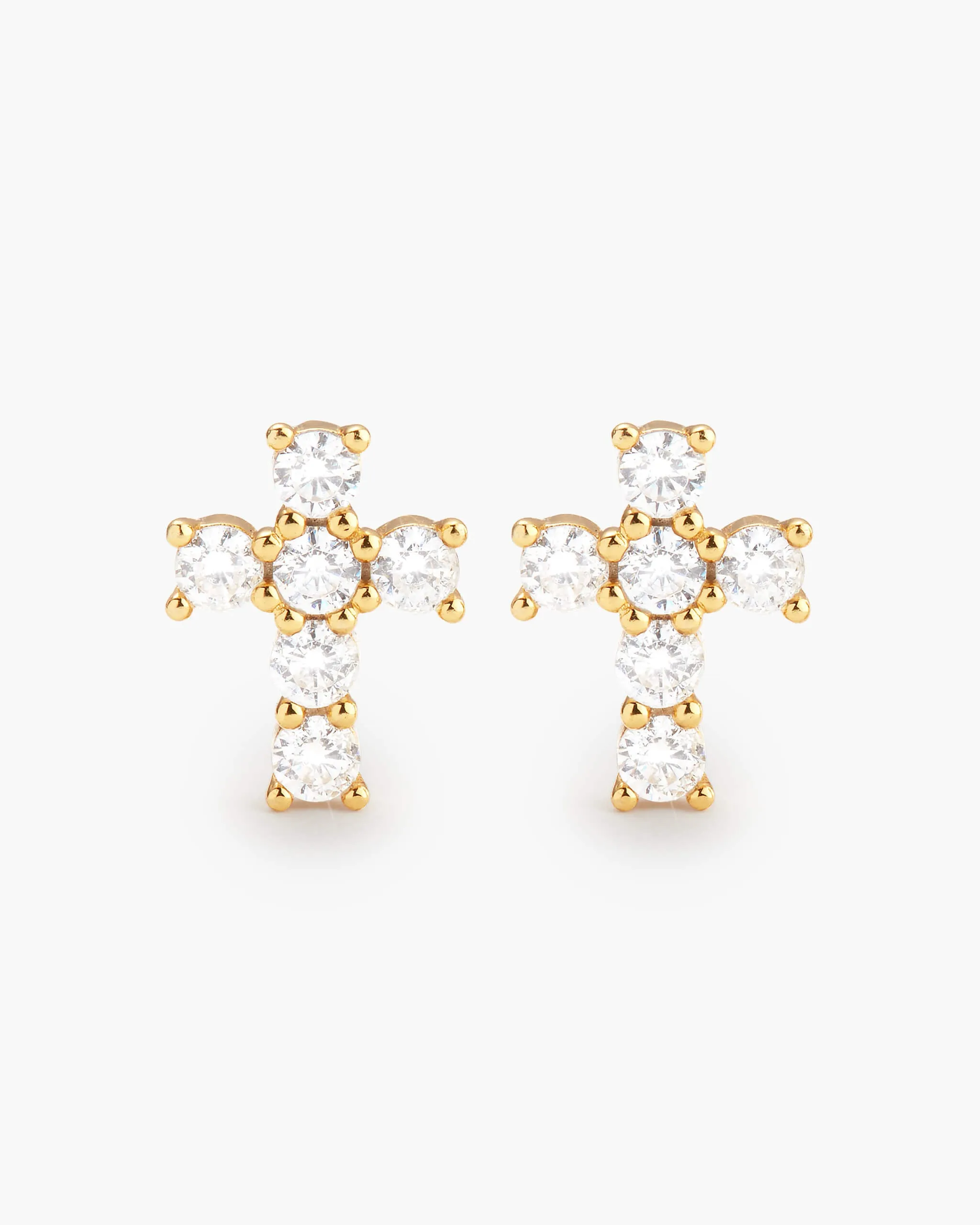 Women's Cross Stud Earrings - Gold