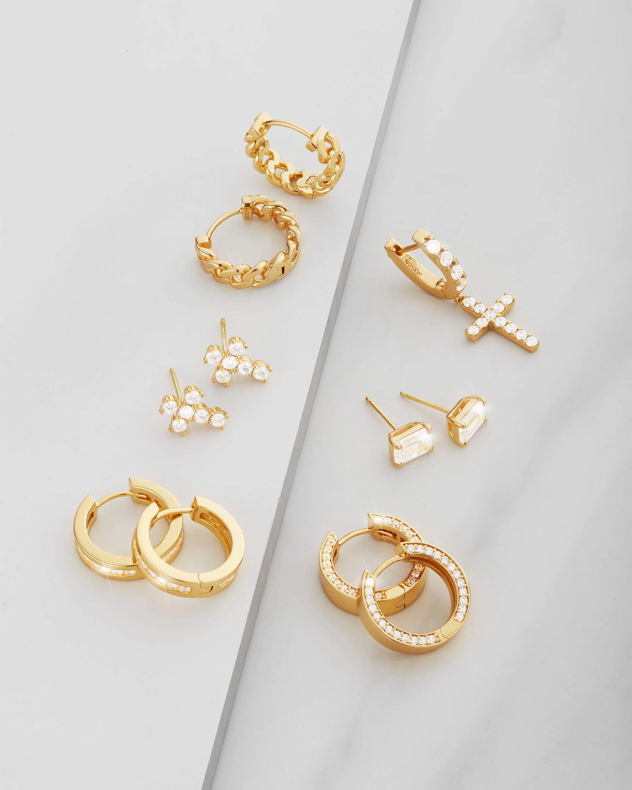 Women's Cross Stud Earrings - Gold