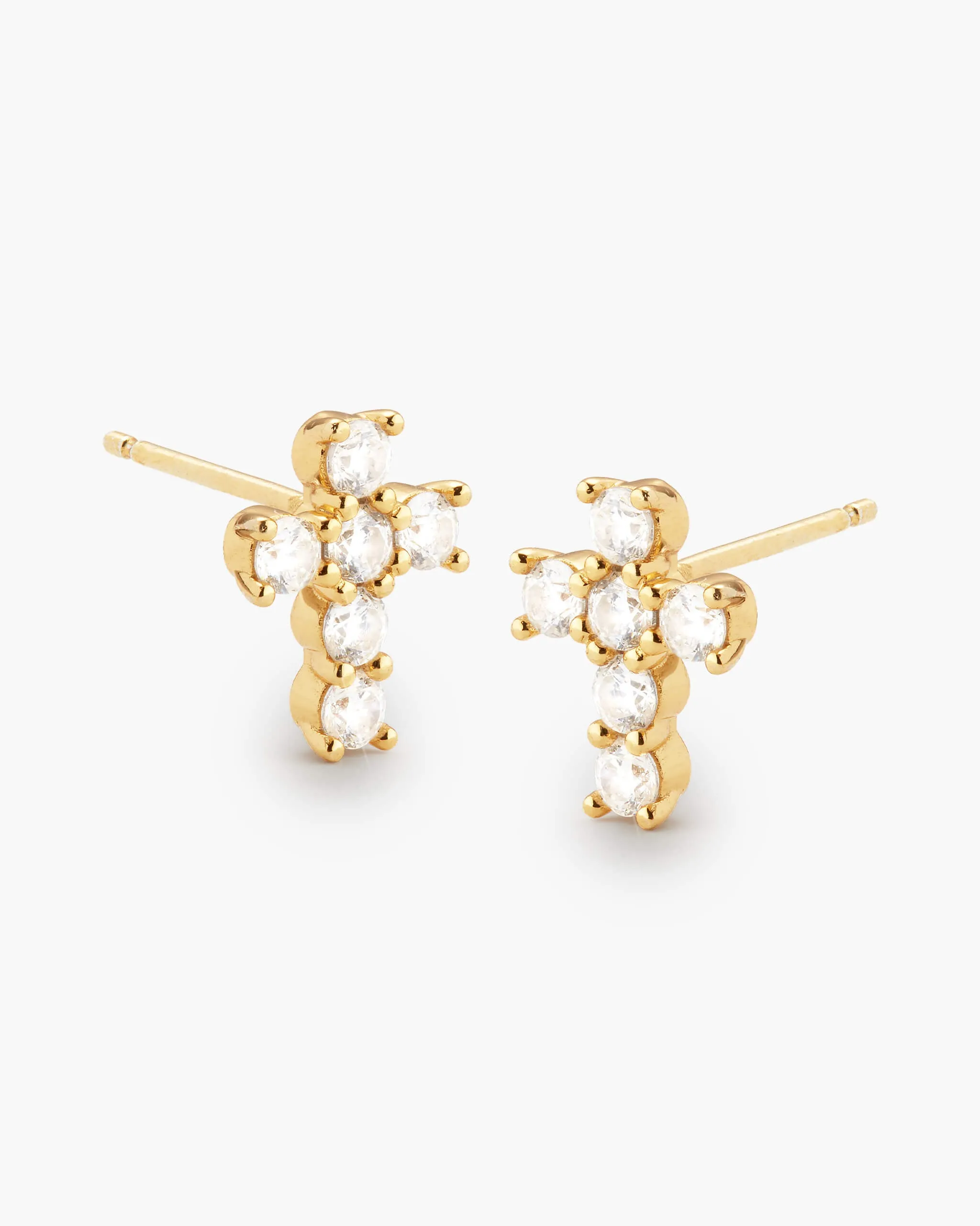 Women's Cross Stud Earrings - Gold