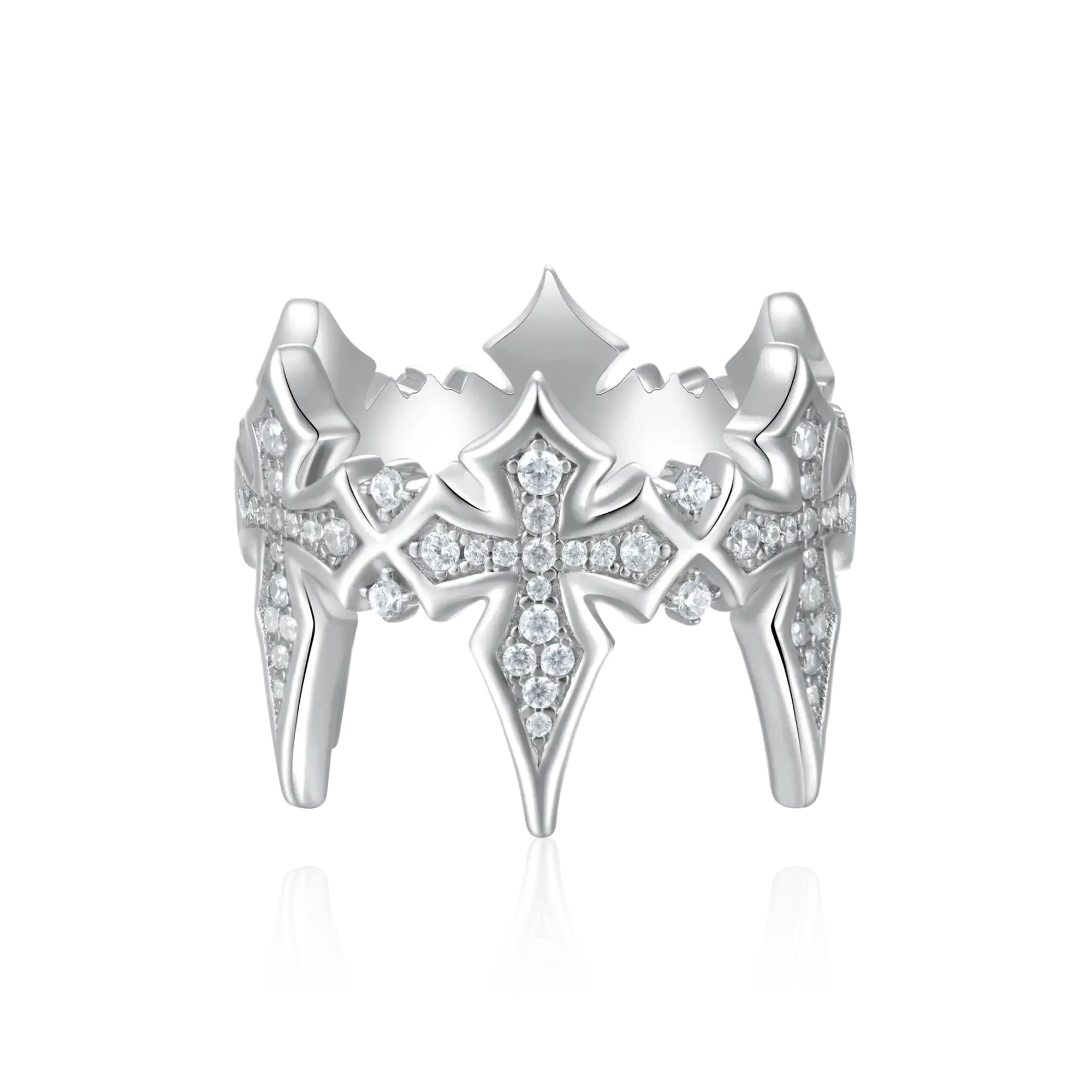 Women's Crowned Cross Ring