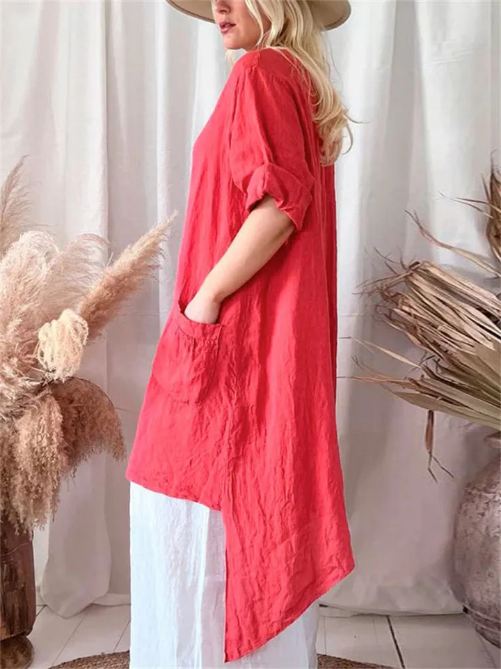 Women's Daily Simple Oversized Irregular Hem Dress