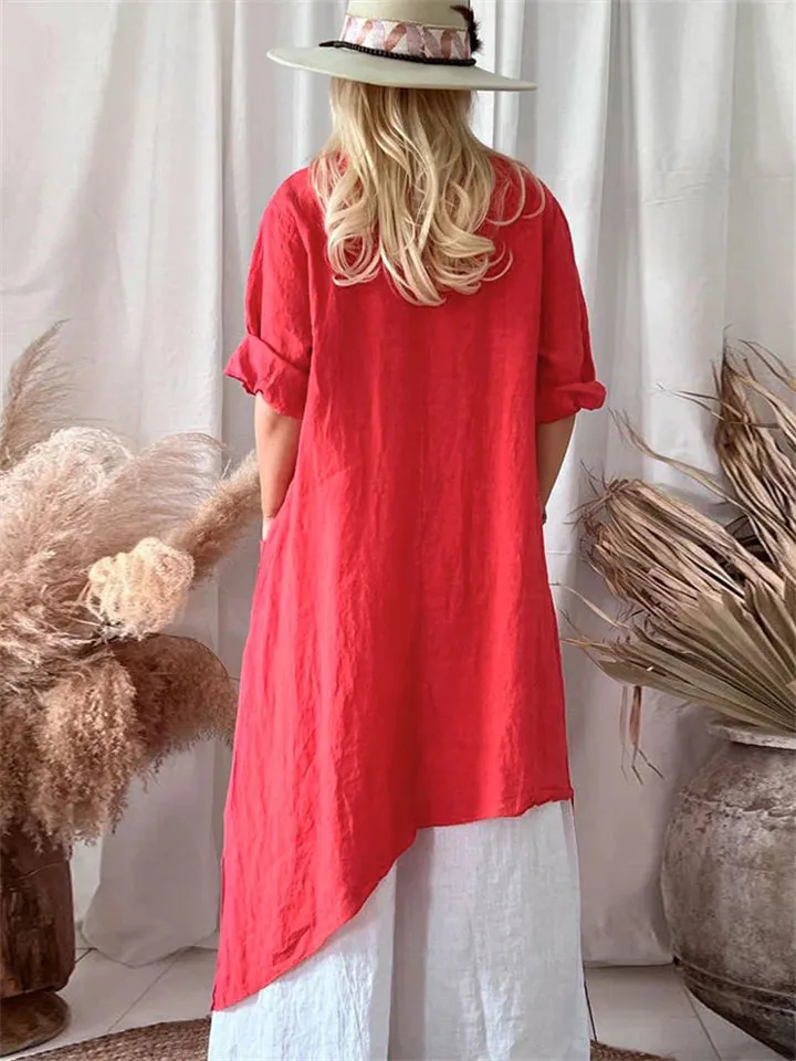 Women's Daily Simple Oversized Irregular Hem Dress