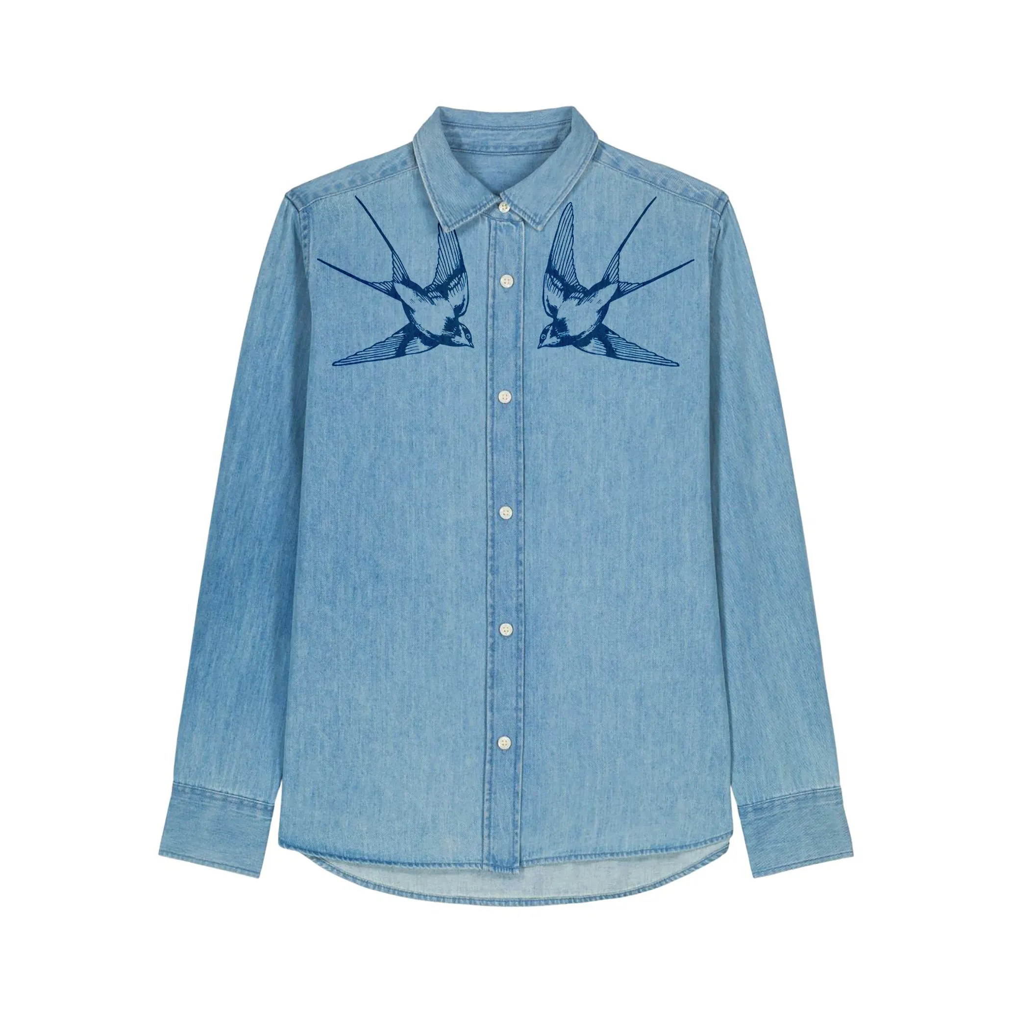Women's Denim Shirt | Blue Swallows