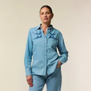 Women's Denim Shirt | Blue Swallows