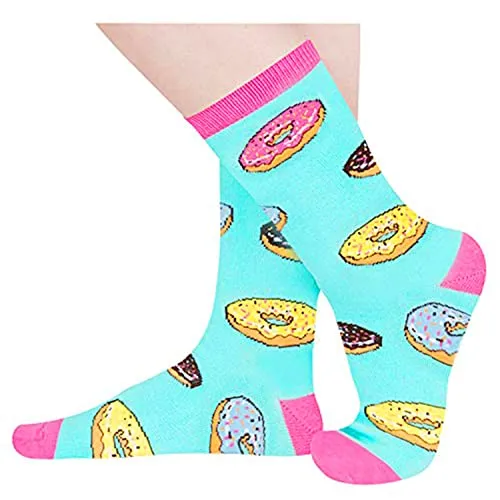 Women's Donut Socks, Donut Theme Socks, Donut Gifts, Gifts For Mom Who Doesnt Want Anything, Novelty Donut Lovers Gifts, If You Can Read This Socks, Food Socks