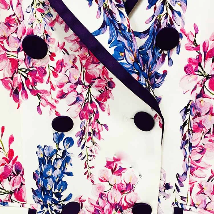 Women's Floral Pants Suit Two Pieces Flower Printed Fashionable Set