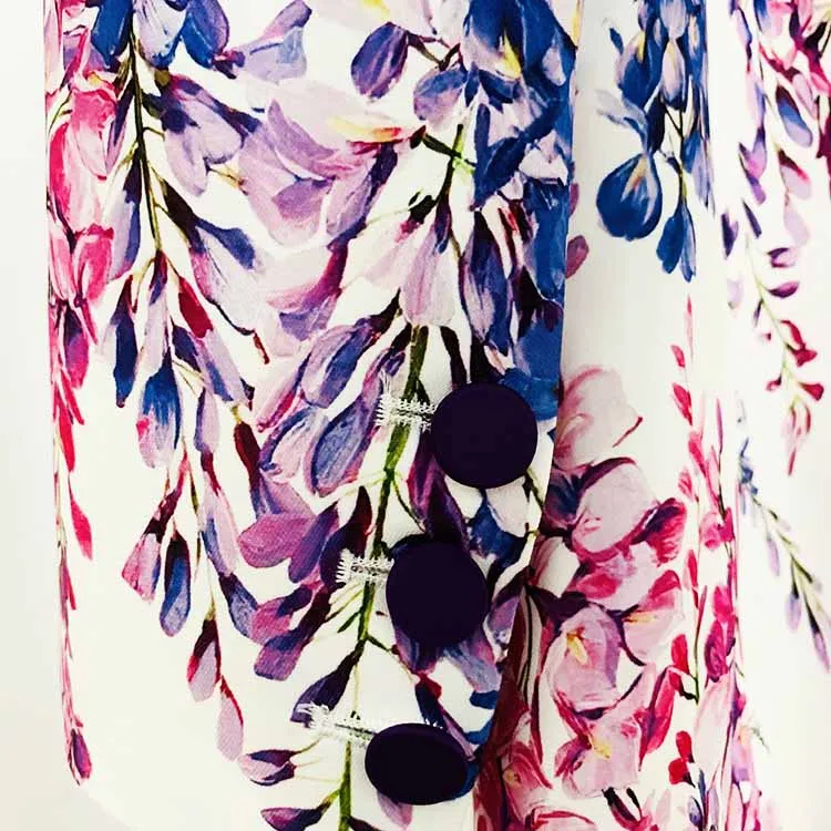Women's Floral Pants Suit Two Pieces Flower Printed Fashionable Set