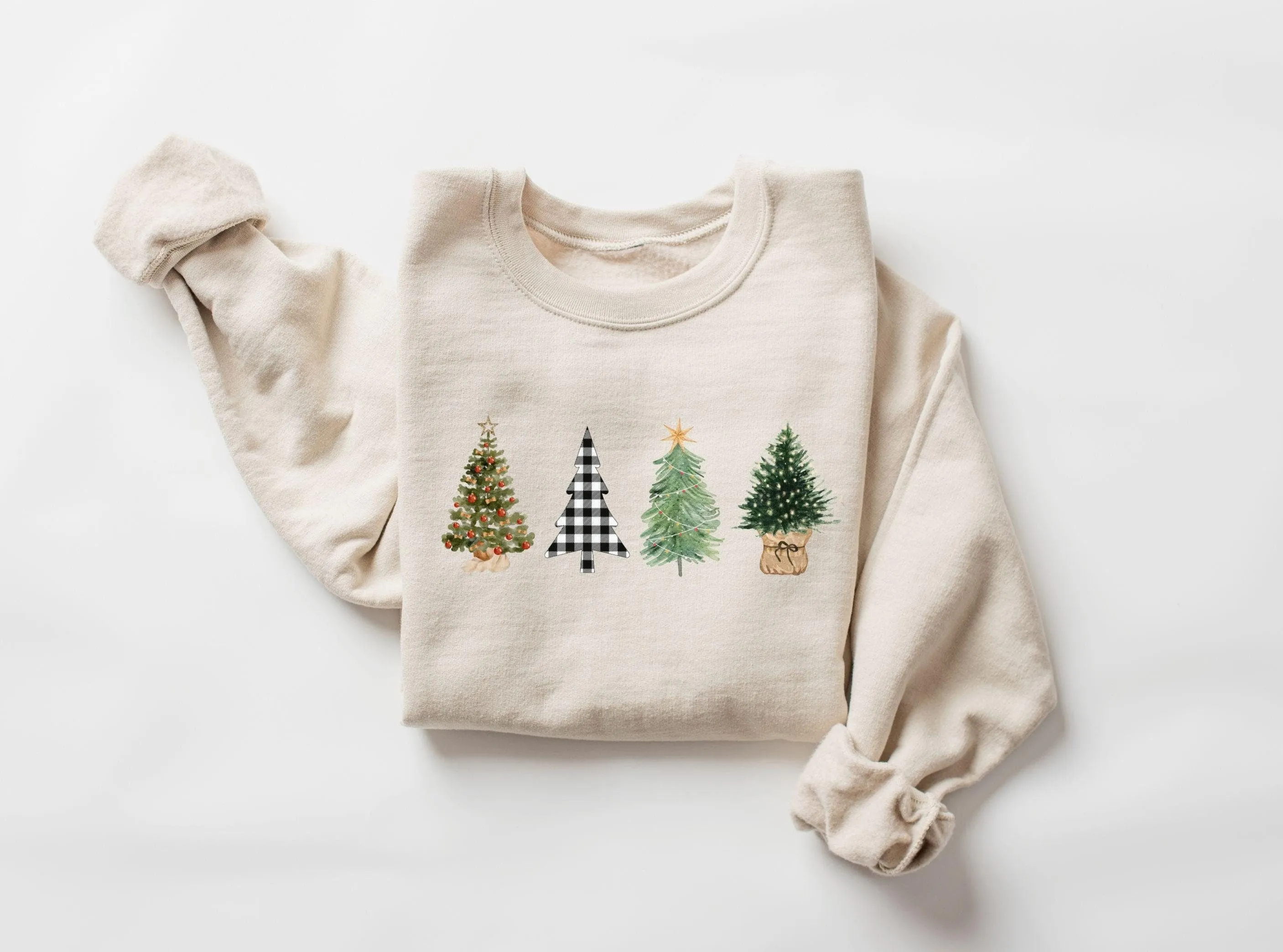 Women's Four Christmas Tree Sweatshirt