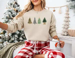 Women's Four Christmas Tree Sweatshirt