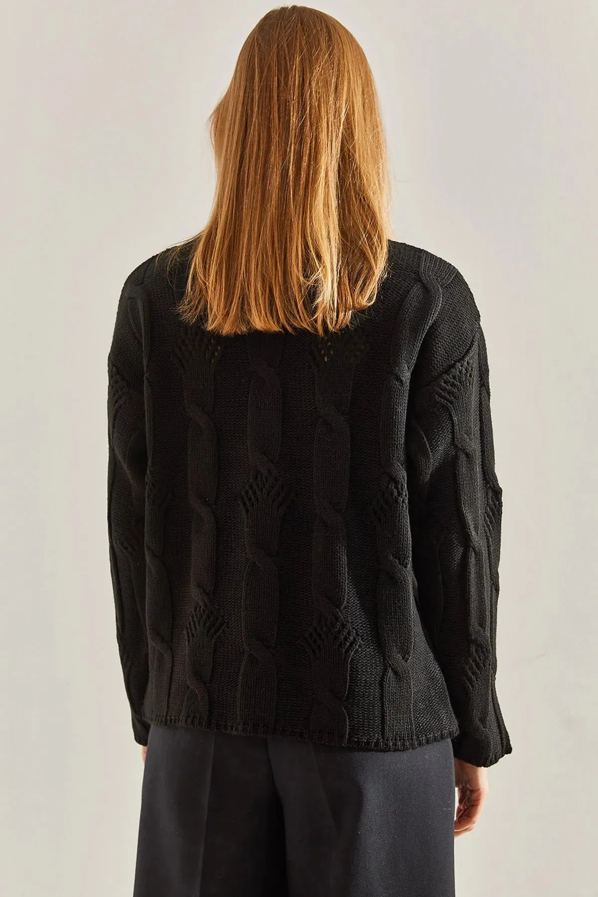 Women's Half-Turtleneck Cable Knit Sweater