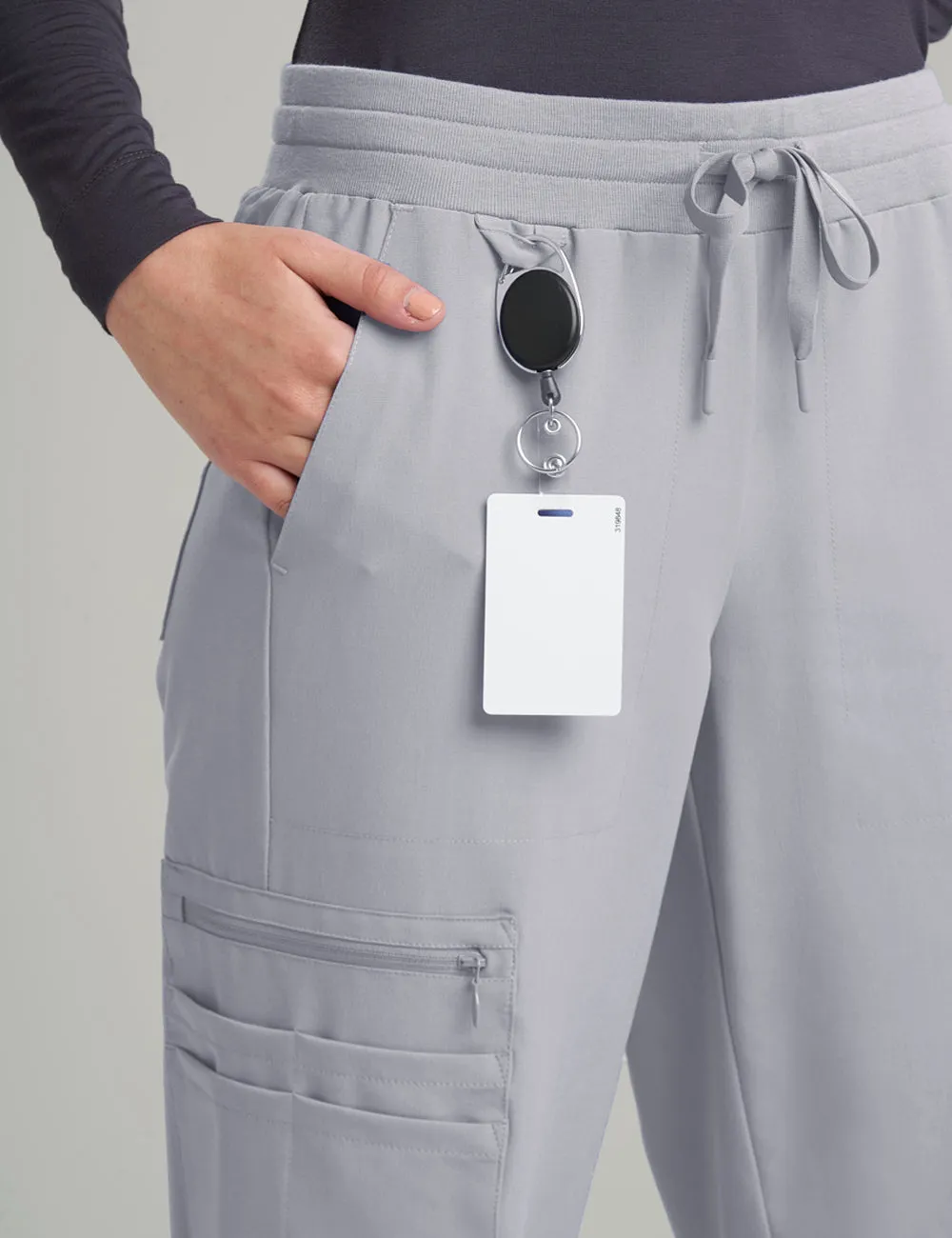 Womens Jogger Scrub Pants - Stone Gray