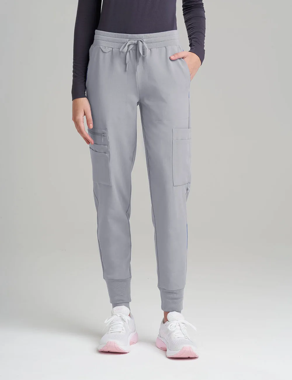 Womens Jogger Scrub Pants - Stone Gray
