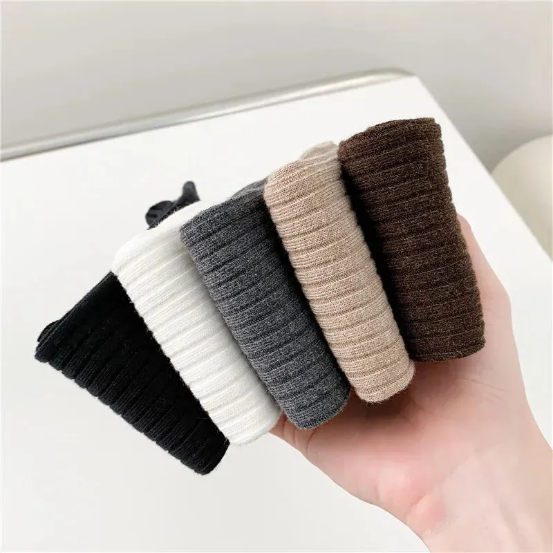 Women's Knee High Socks - Casual Preppy Style Spring Trends, High Quality Cotton Solid Color Long Stockings