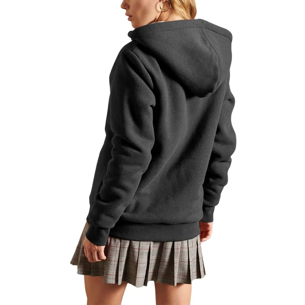 Women's Lagom Sherpa-Lined Full Zip Hoodie in Charcoal