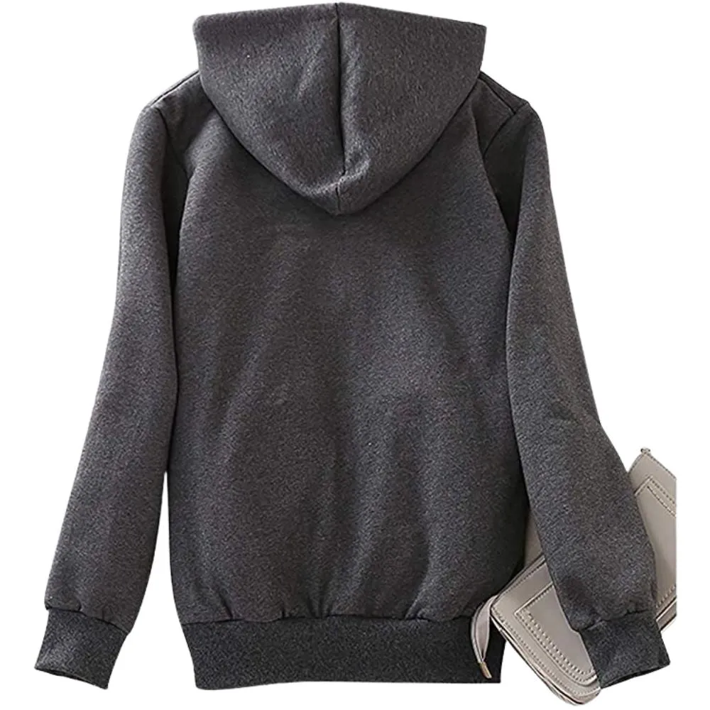 Women's Lagom Sherpa-Lined Full Zip Hoodie in Charcoal