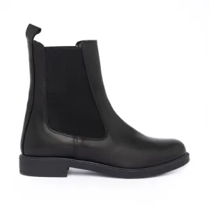 Women's Leather Beatles Boots - Black