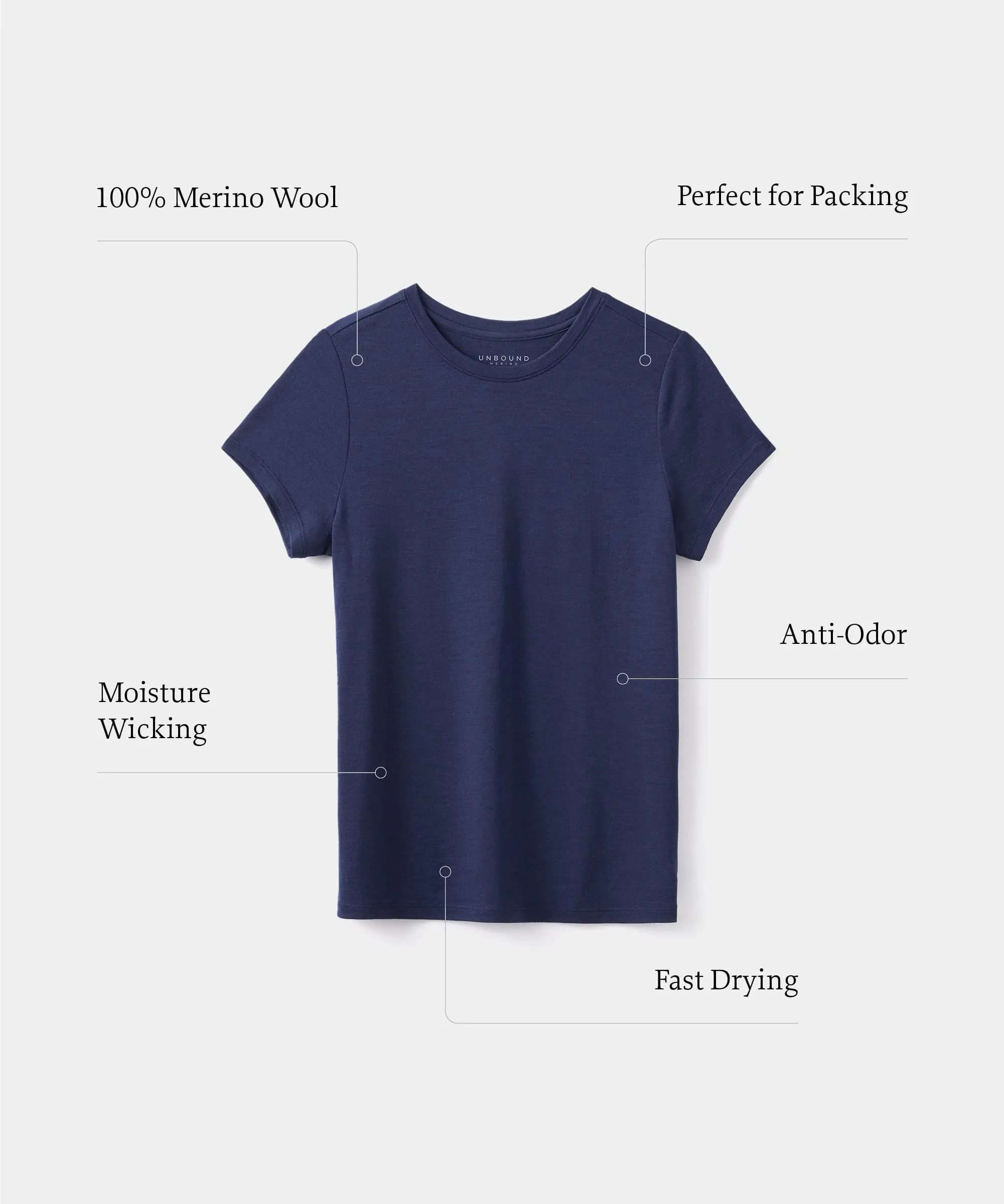 Women's Merino Crew Neck T-Shirt