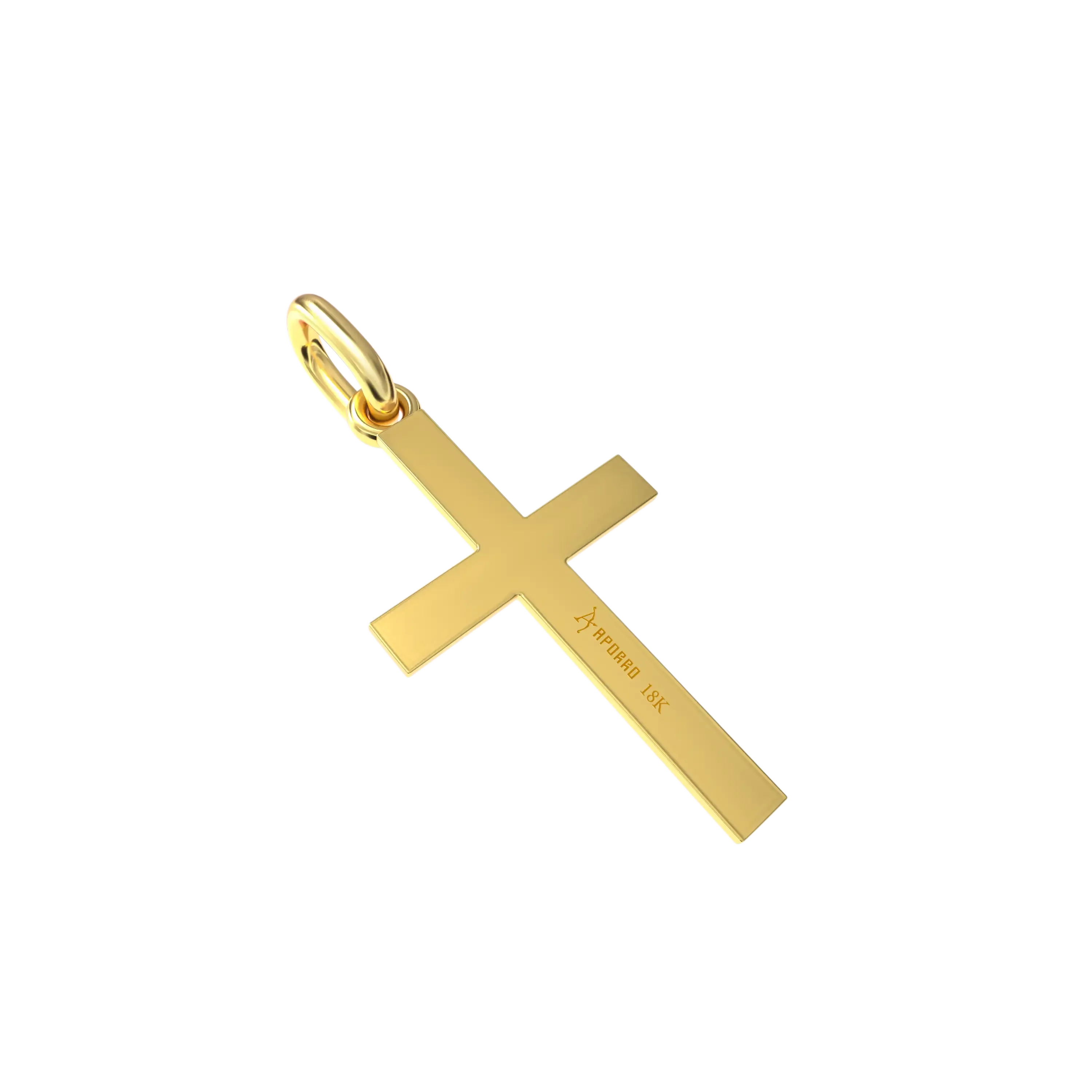Women's Micro Solid 18K Three-dimensional Cross Pendant