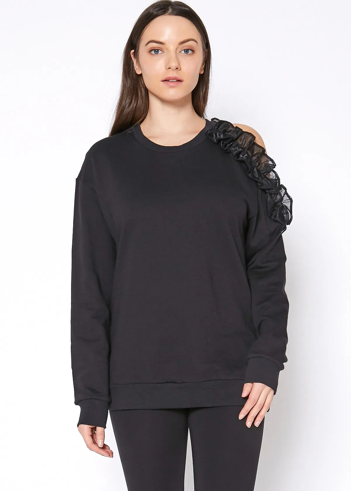 Women's One Shoulder Detail Sweatshirt