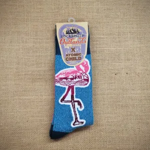 Women's Pink Flamingo Boot Socks