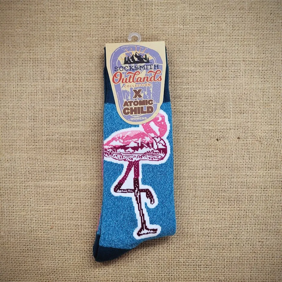 Women's Pink Flamingo Boot Socks