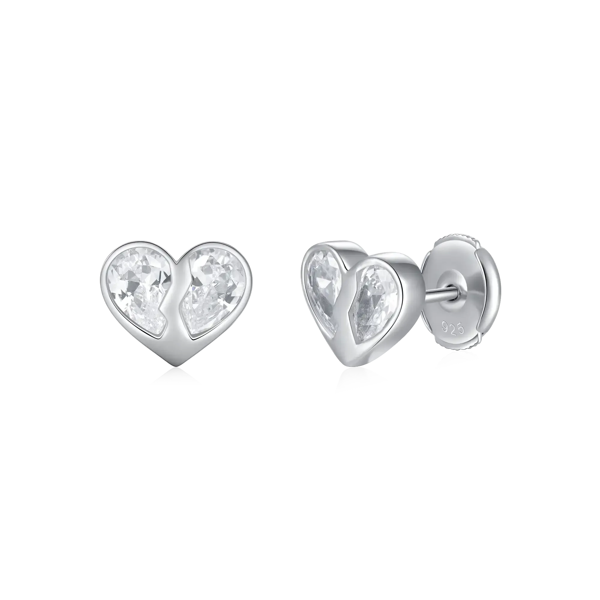 Women's Radiant Hearts Entwined Stud Earrings