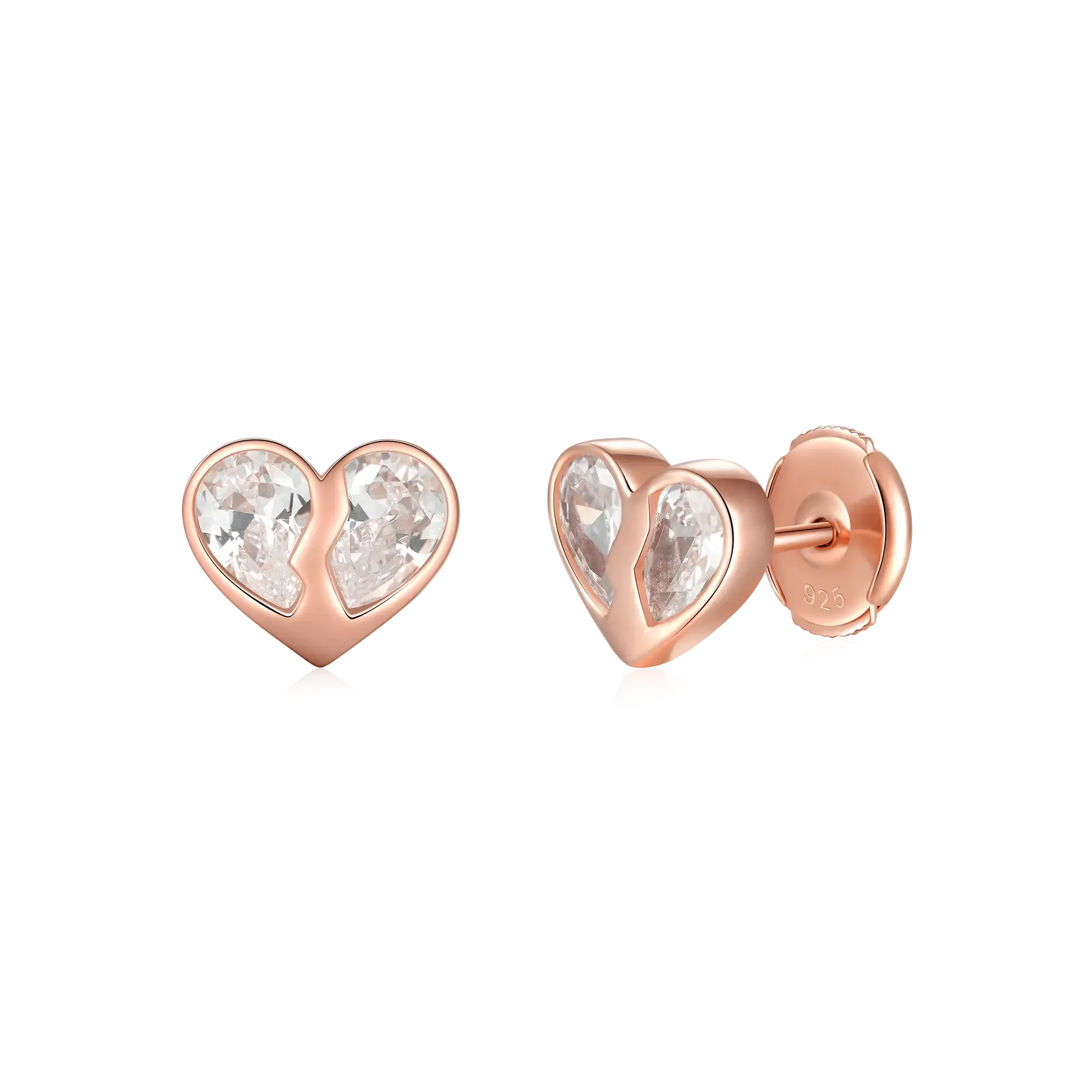 Women's Radiant Hearts Entwined Stud Earrings